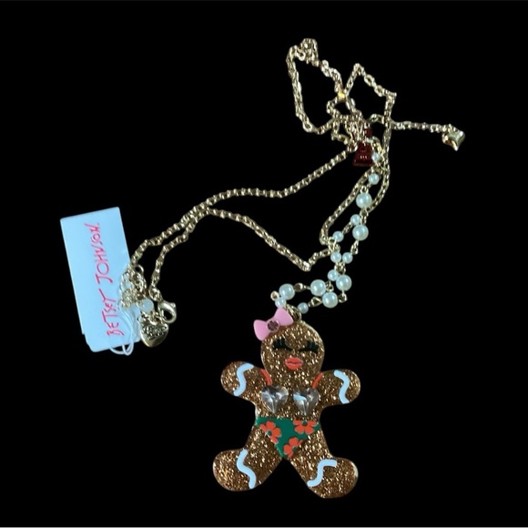 NWT BETSEY JOHNSON GINGERBREAD HULA GIRL 32” CHAIN GREAT GIFT - Picture 1 of 3